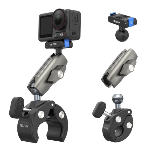 Aluminum Alloy Camera Clamp Mount for Bikes & Motorcycles | TELESIN