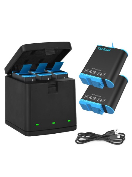 3 Slots LED Storage Charger Box for GoPro 5-8