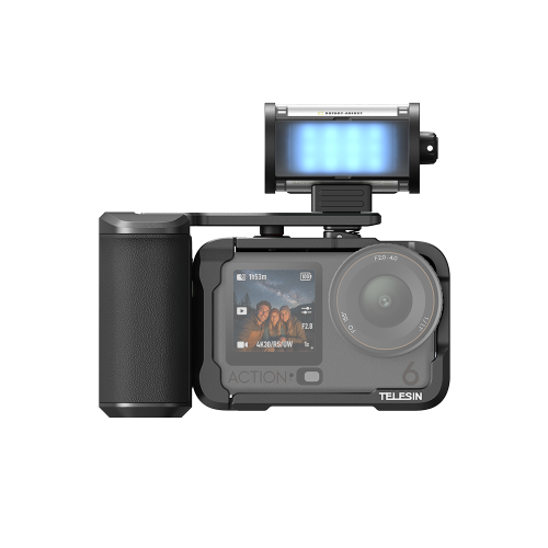 TELESIN Action6 StreetGrip Kit + RGB Fill Light – All-Day Power & Perfect Lighting for Creators