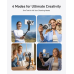 Telesin 4-in-1 Magnetic Selfie Stick | Carabiner MagSafe Tripod for iPhone & Samsung